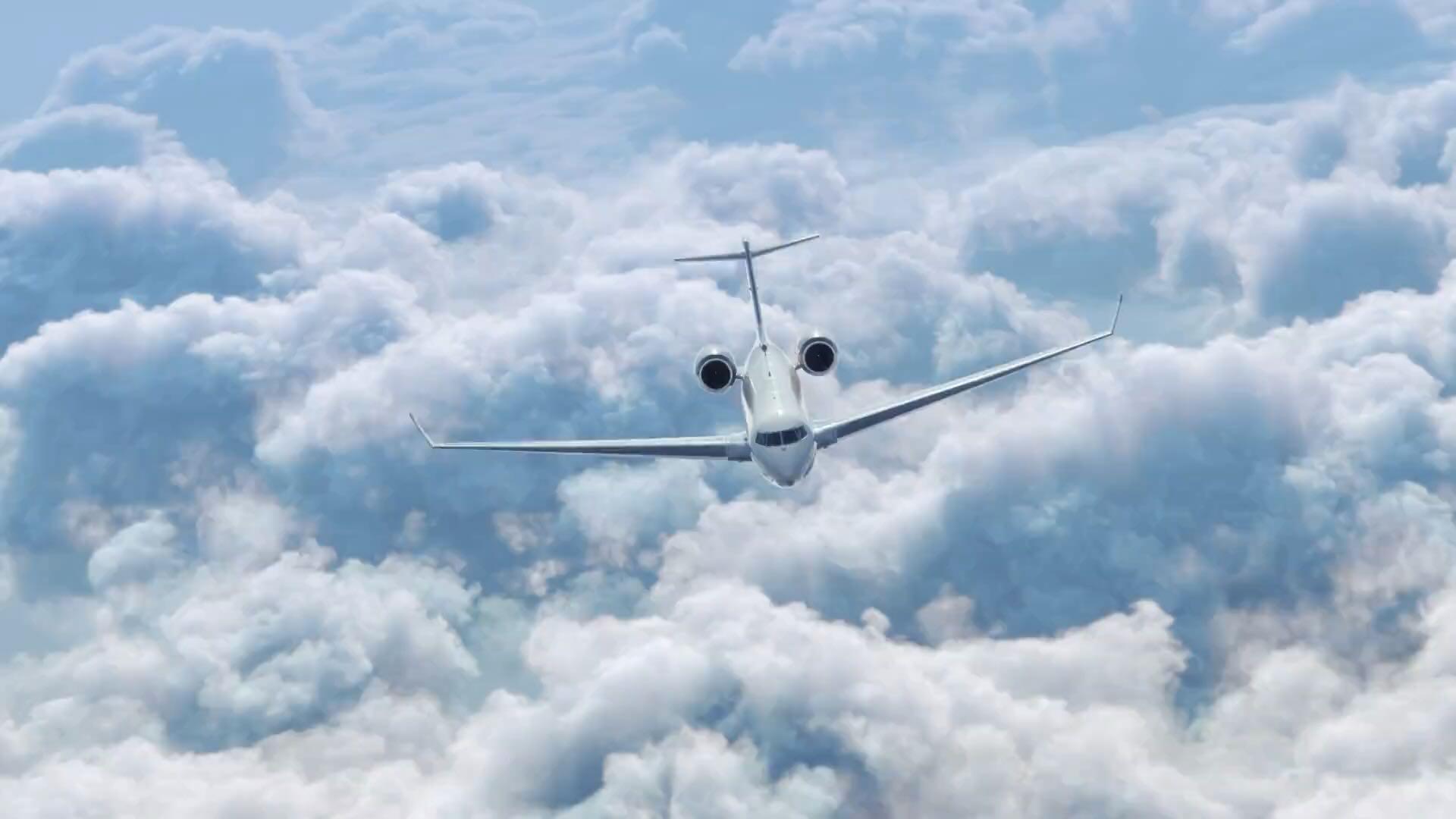 industry - Aerospace & Defense - A private jet flying above the clouds